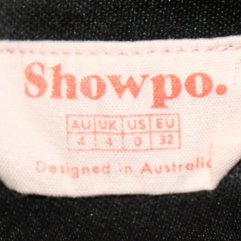 Showpo “Explain It To Me” Mini Dress Black Glitter Cowl Neck Slip Dress Size 0 - Picture 4 of 4